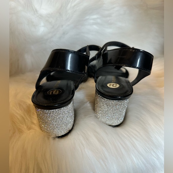 River Island Women's Black and gold diamond heels Sandals - Picture 9 of 9